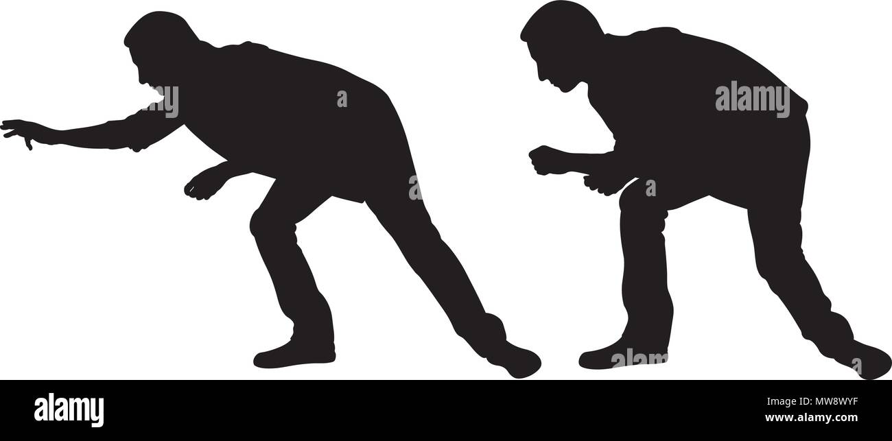 Silhouettes of sneaky thieves isolated on white Stock Vector