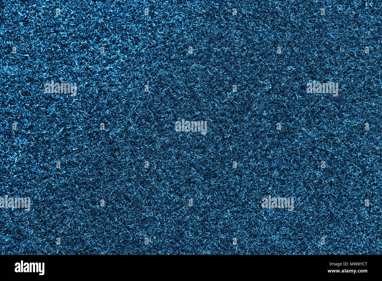 Blue Fleecy Material Texture. Detailed Fibers Fluffy Surface Background. Stock Photo