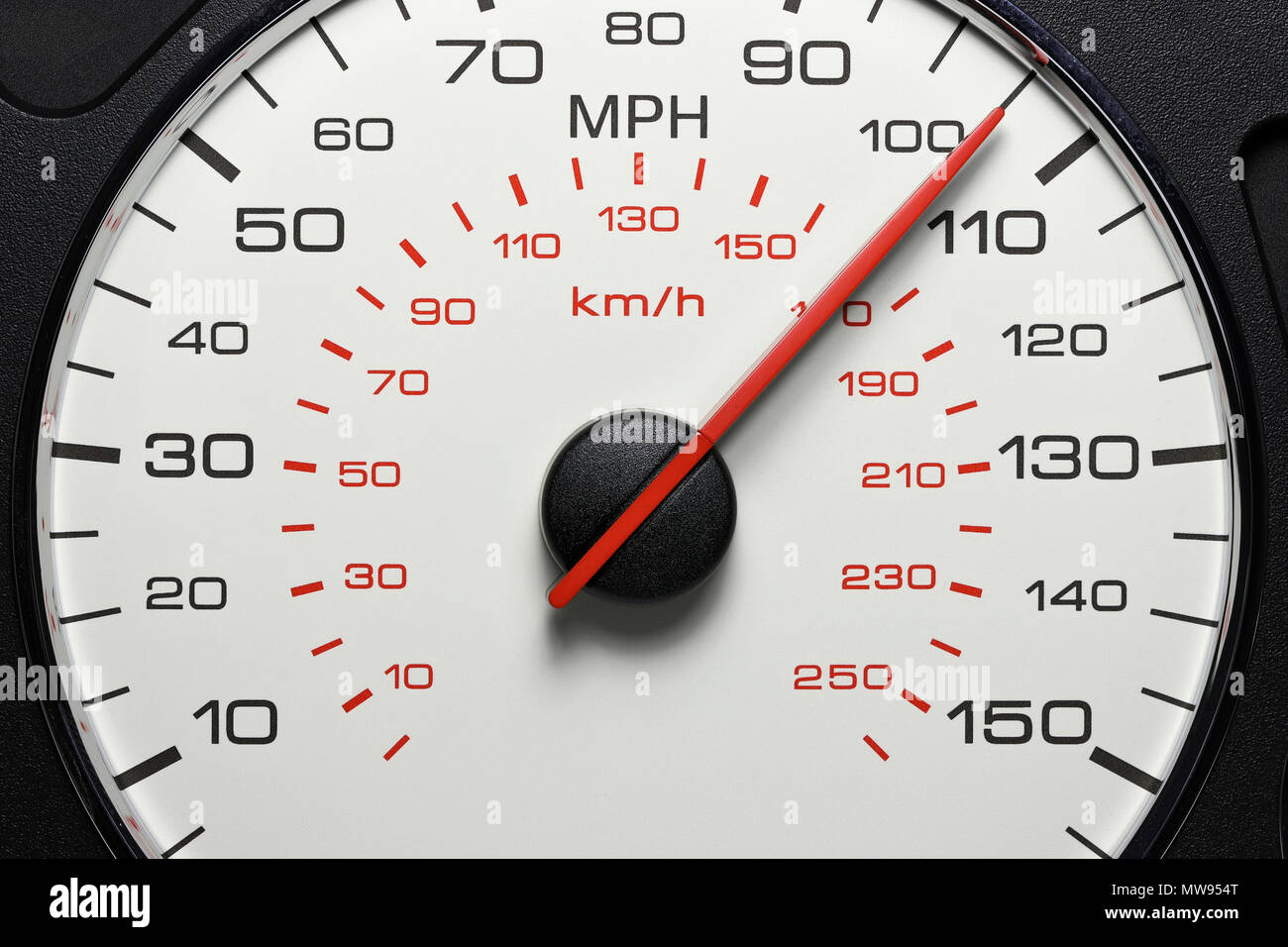 speedometer at 105 MPH Stock Photo Alamy