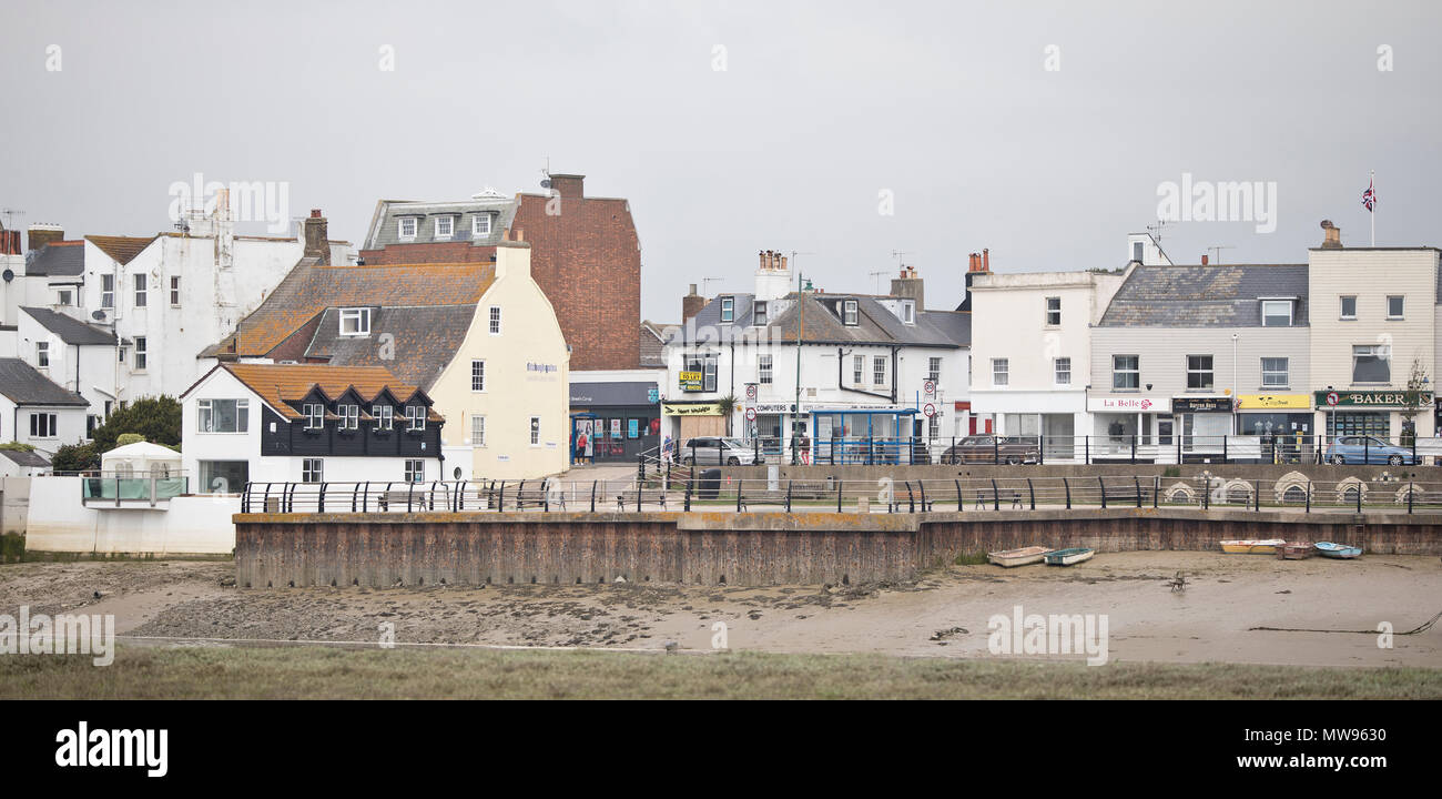 view of Shoreham-by-sea from the river Adur, West Sussex, uk, May 2018 Stock Photo