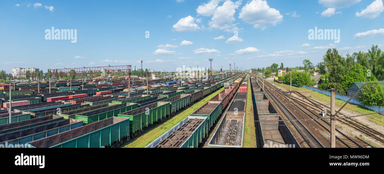 A major junction railway yard on which sorting of freight railway