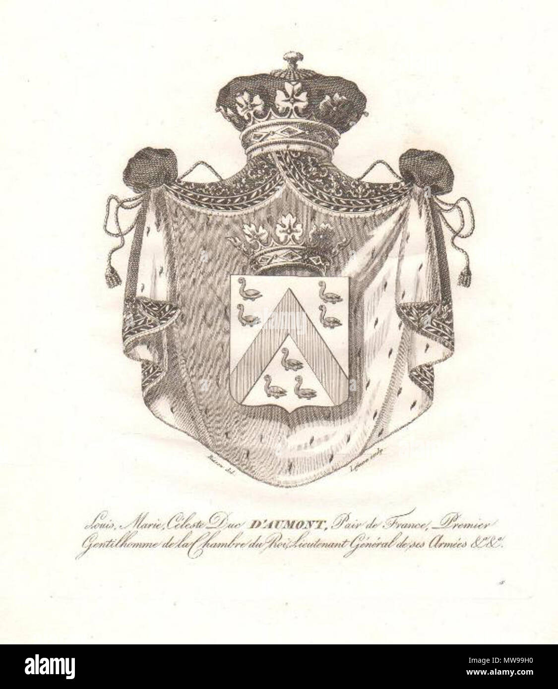 87 Blason Louis Marie Céleste d'Aumont Stock Photo