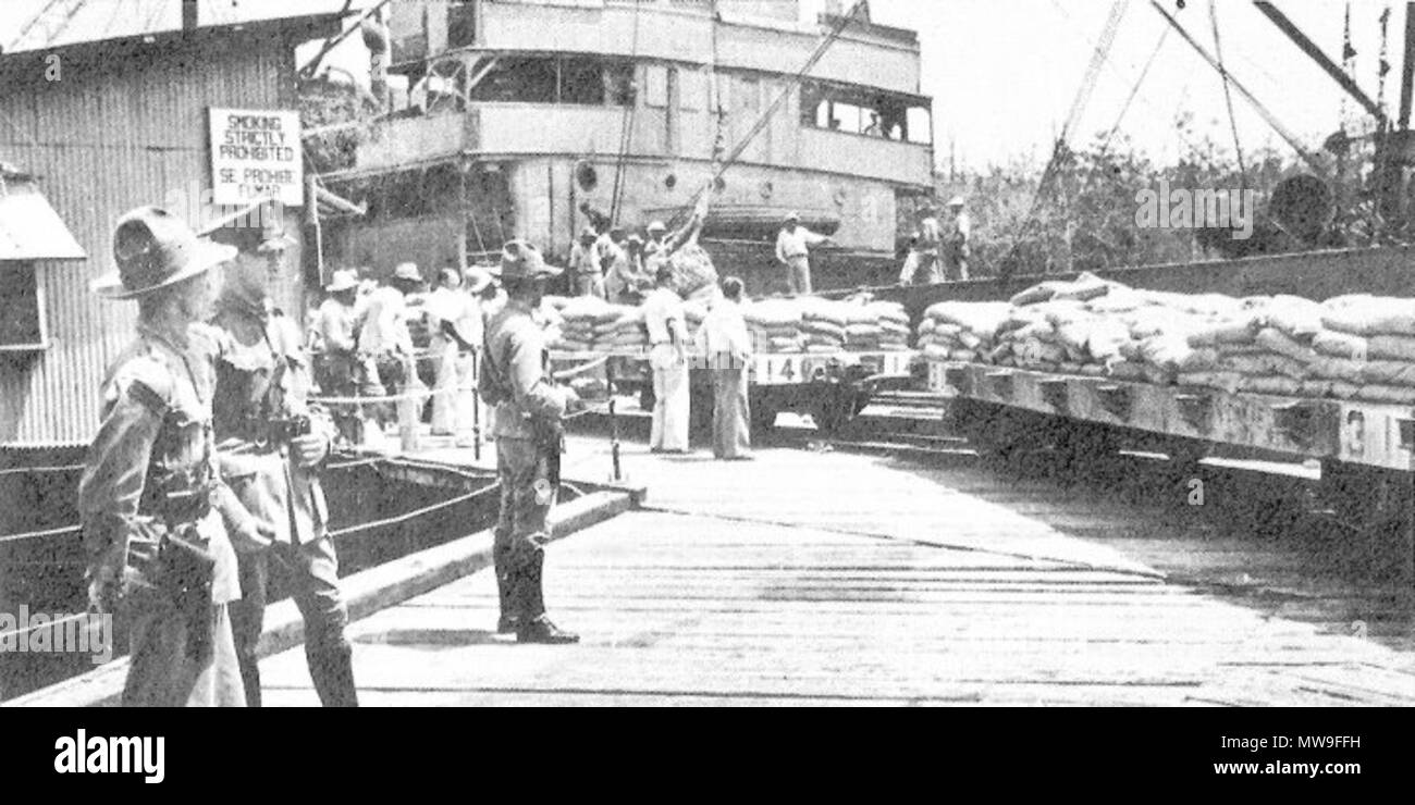 . Español: actividad en el mulle petrolero de Caripito, estado Monagas - Venezuela (1936) . 1936. Richar Monnin 112 Caripito 1936 000 Stock Photo