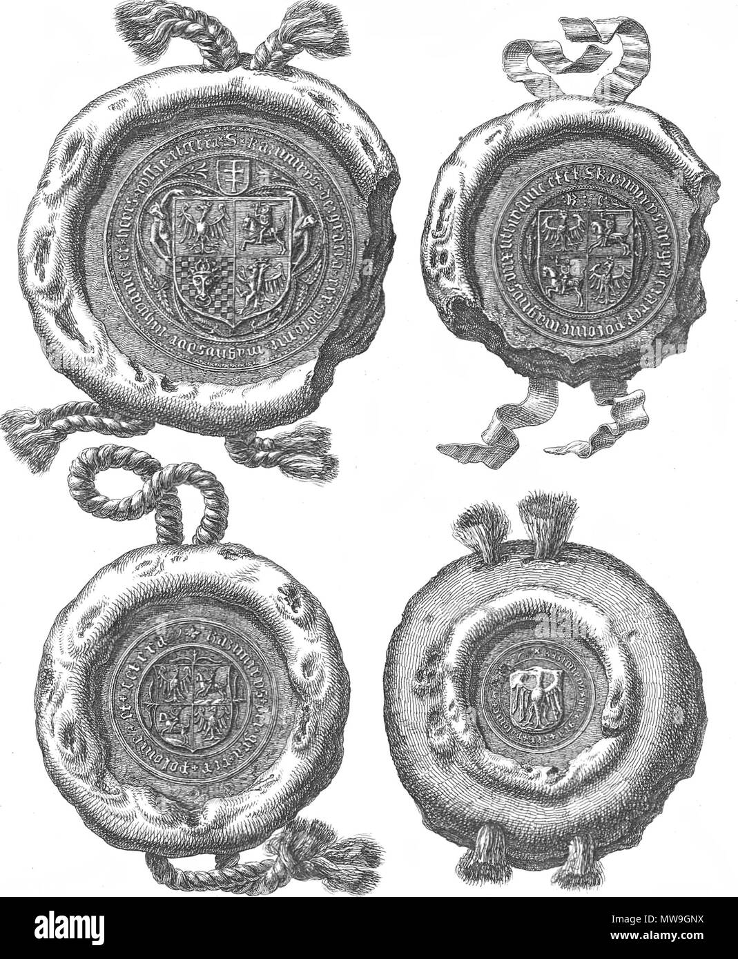 . English: Casimir IV Jagiellon seals . 15th century. Anonymous 117 Casimir IV Jagiellon seals Stock Photo