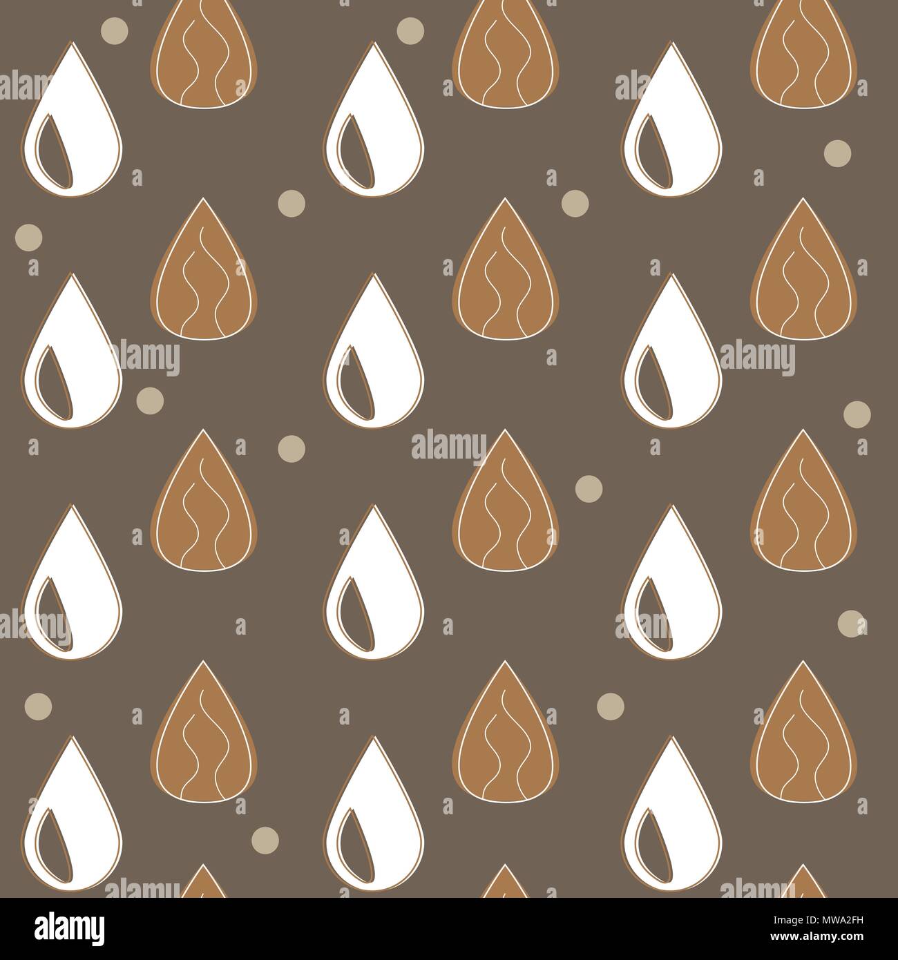 Almond milk - vector set of design elements and pattern for packaging background Stock Vector