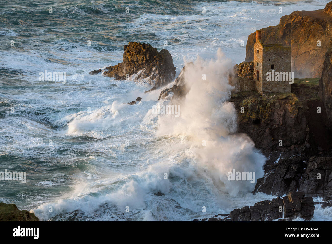 The Crown Mines at Botallack in Cornwall. Stock Photo