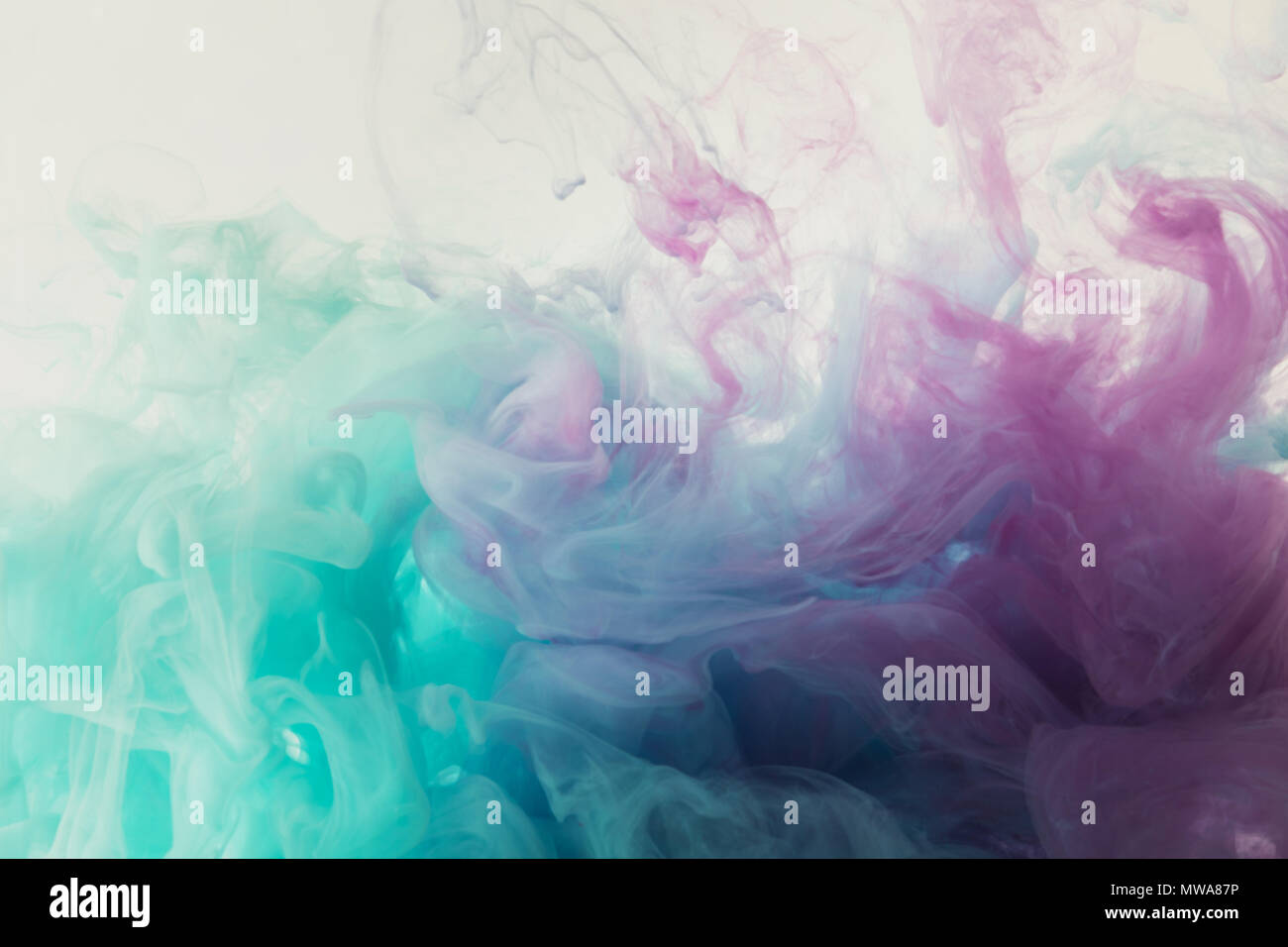 abstract background with mixing blue and purple watercolor paint Stock ...
