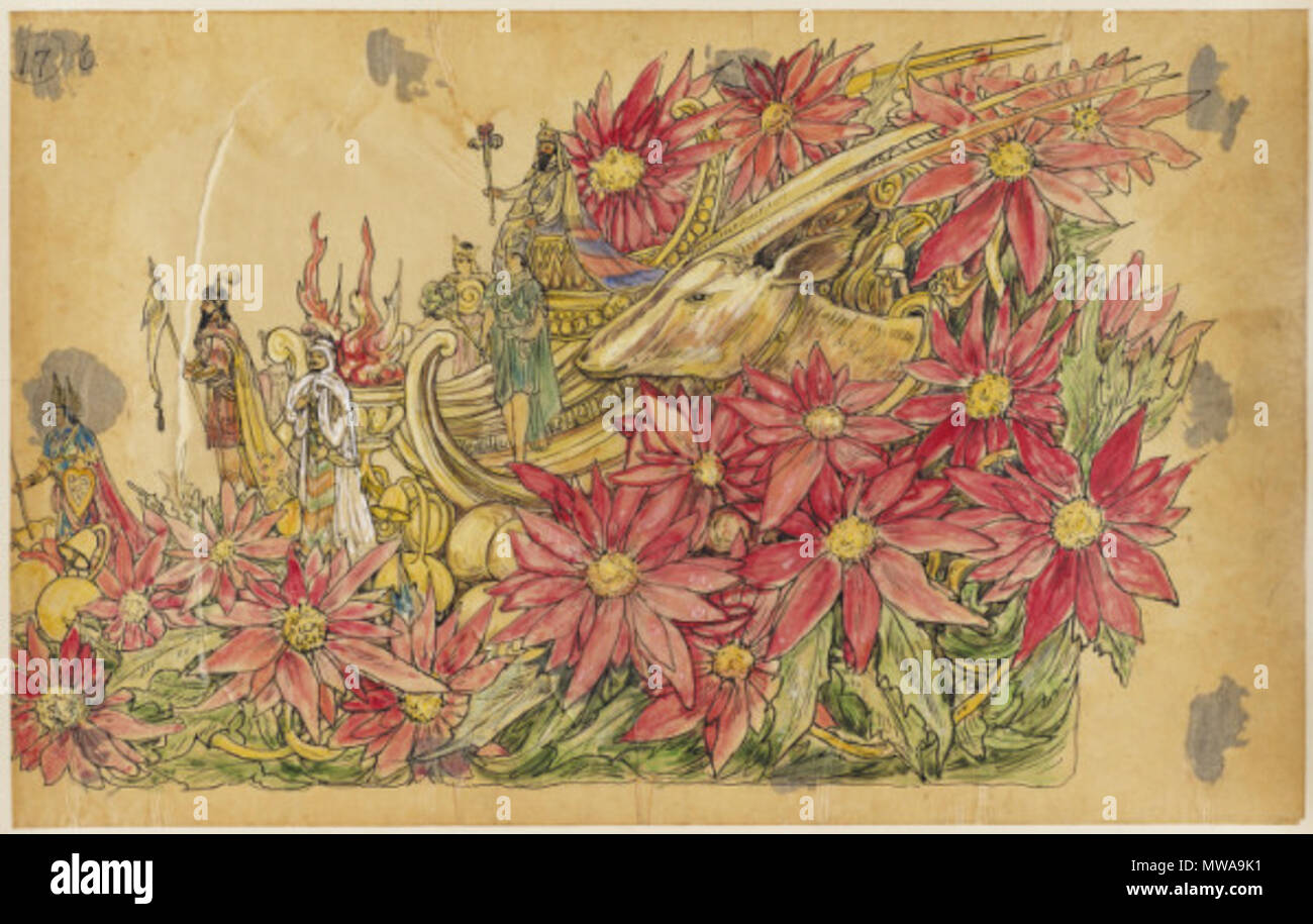 . Float design from Mistick Krewe of Comus' 1910 parade, New Orleans ...