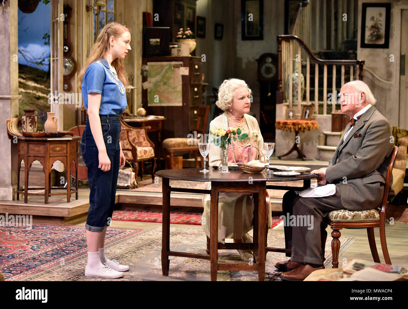 Emma Curtis (left, playing Laurel), Penelope Keith (playing Mrs Maugham
