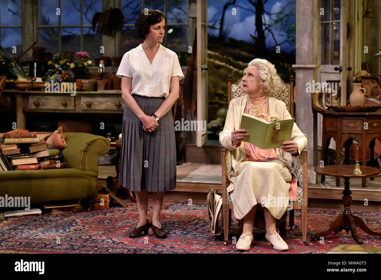 Penelope Keith (right,playing Mrs St Maugham) and Amanda Root (playing