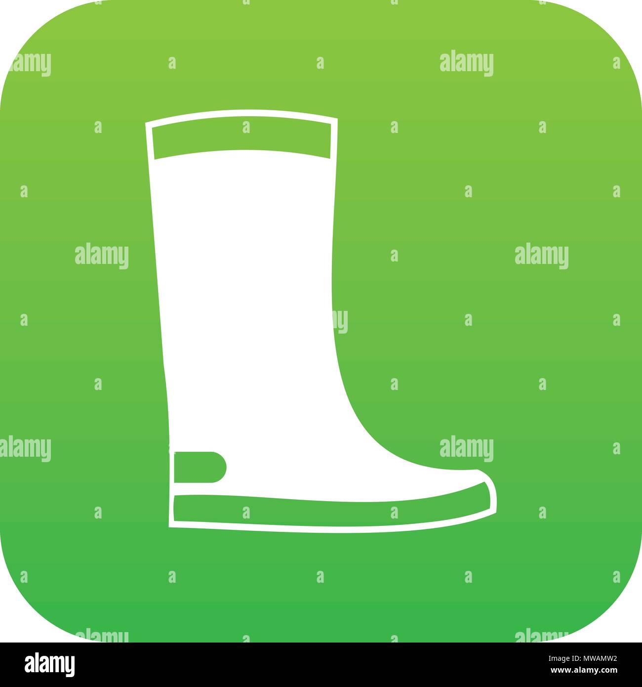 Rubber boots icon digital green Stock Vector