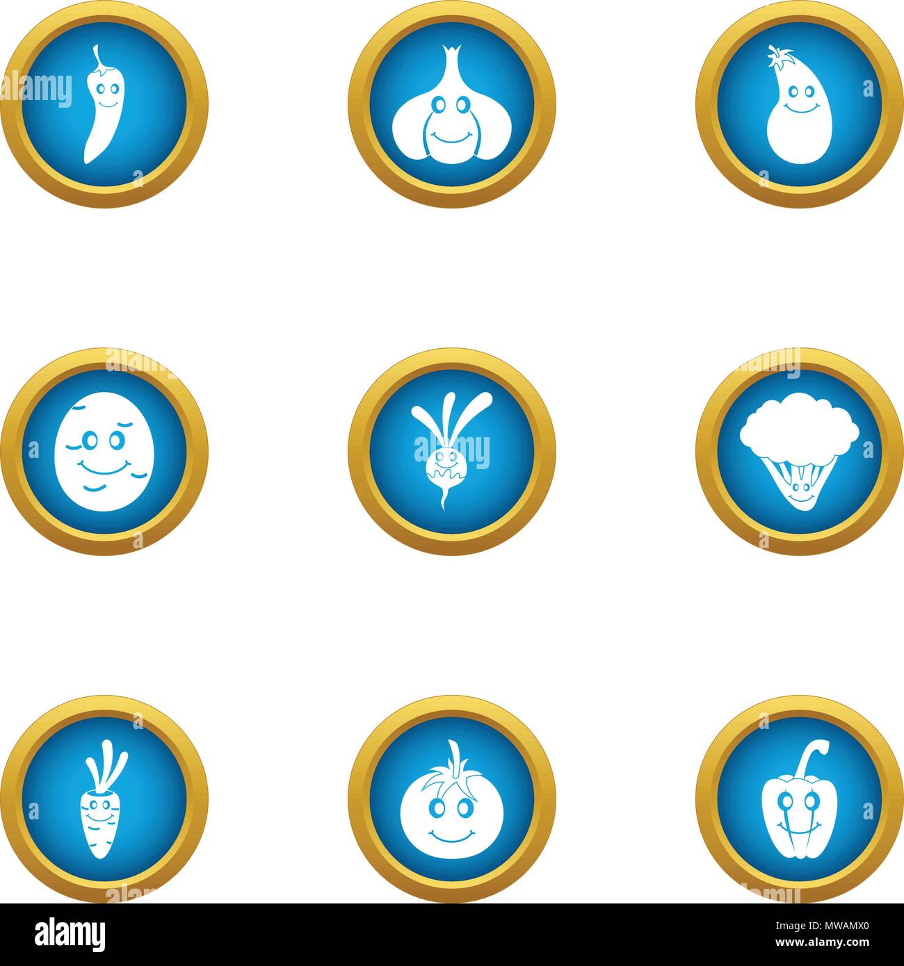 Vegan base icons set, flat style Stock Vector Image & Art - Alamy