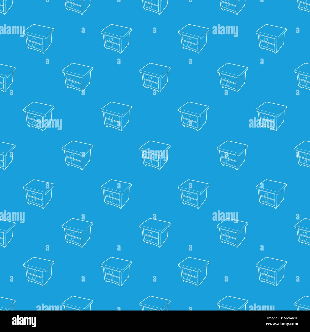 Nightstand pattern vector seamless blue Stock Vector