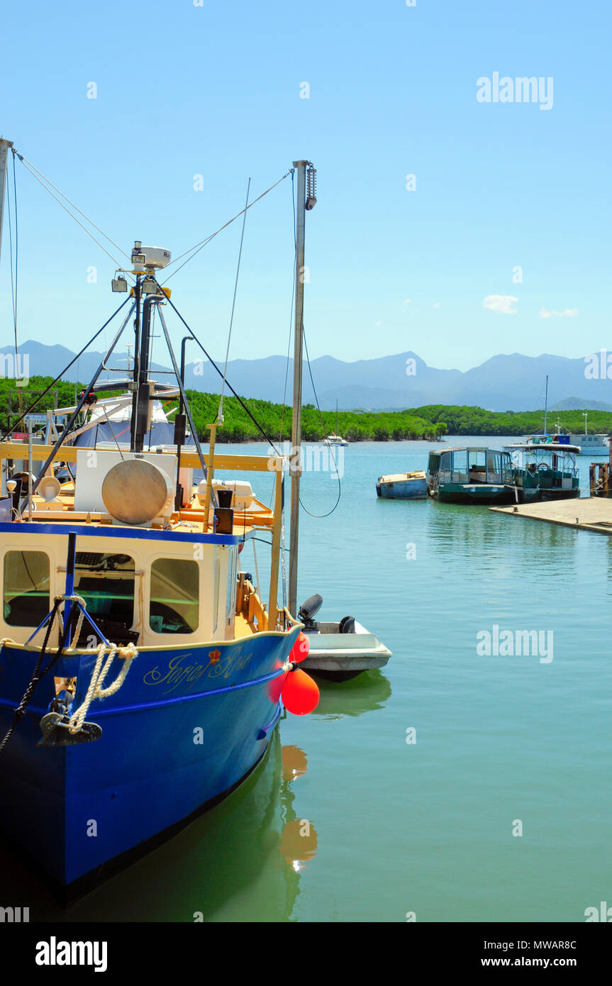 Port Douglas, Fishing boats in an Inlet, Queensland, Australia Stock
