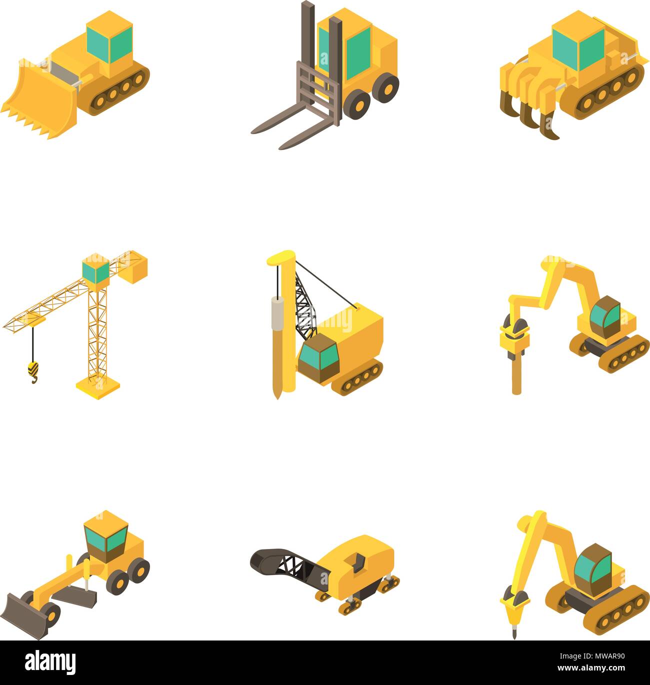Tool machine icons set, cartoon style Stock Vector Image & Art - Alamy