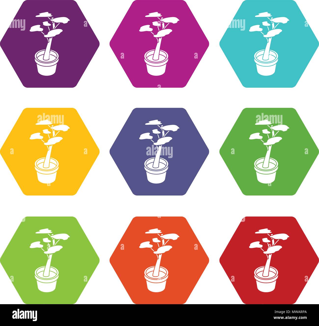 Office flower icons set 9 vector Stock Vector Image & Art - Alamy