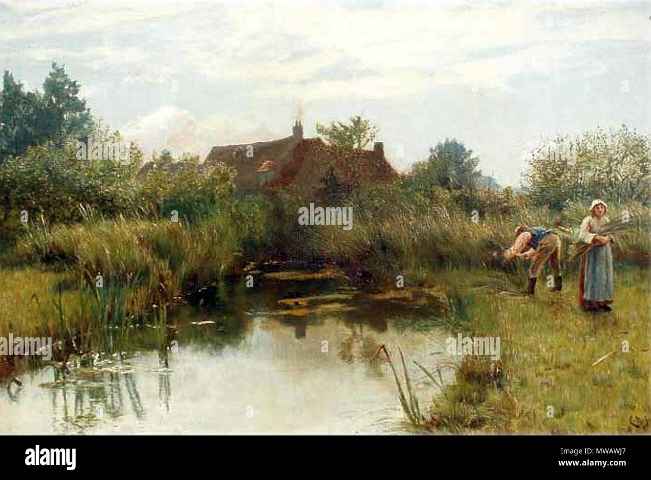 . The Reed Cutters . Unknown date.   Charles Napier Hemy  (1841–1917)    Alternative names Hemy  Description British painter British painter associated with the Newlyn School  Date of birth/death 24 May 1841 30 September 1917  Location of birth/death Newcastle upon Tyne Falmouth  Authority control  : Q1065621 VIAF: 11308905 ISNI: 0000 0000 6703 8258 ULAN: 500013011 LCCN: n85364258 GND: 174219679 WorldCat 123 Charles Napier Hemy - The Reed Cutters Stock Photo