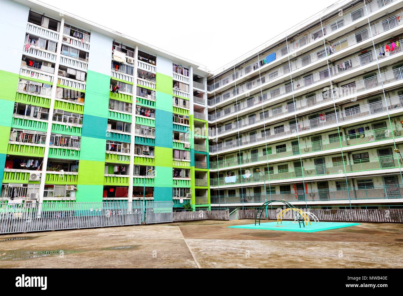 old public populated housing estates in Hong Kong Stock Photo Alamy