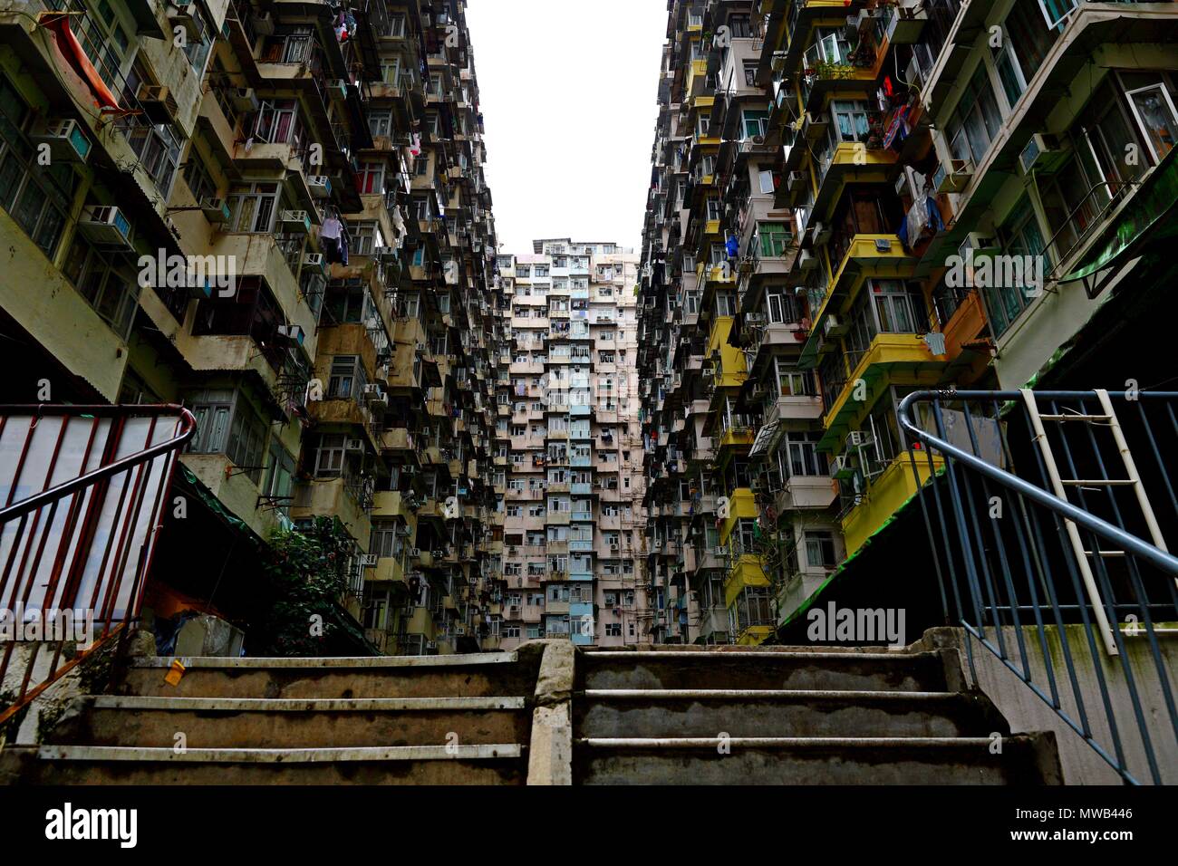 old public populated housing estates in Hong Kong Stock Photo Alamy