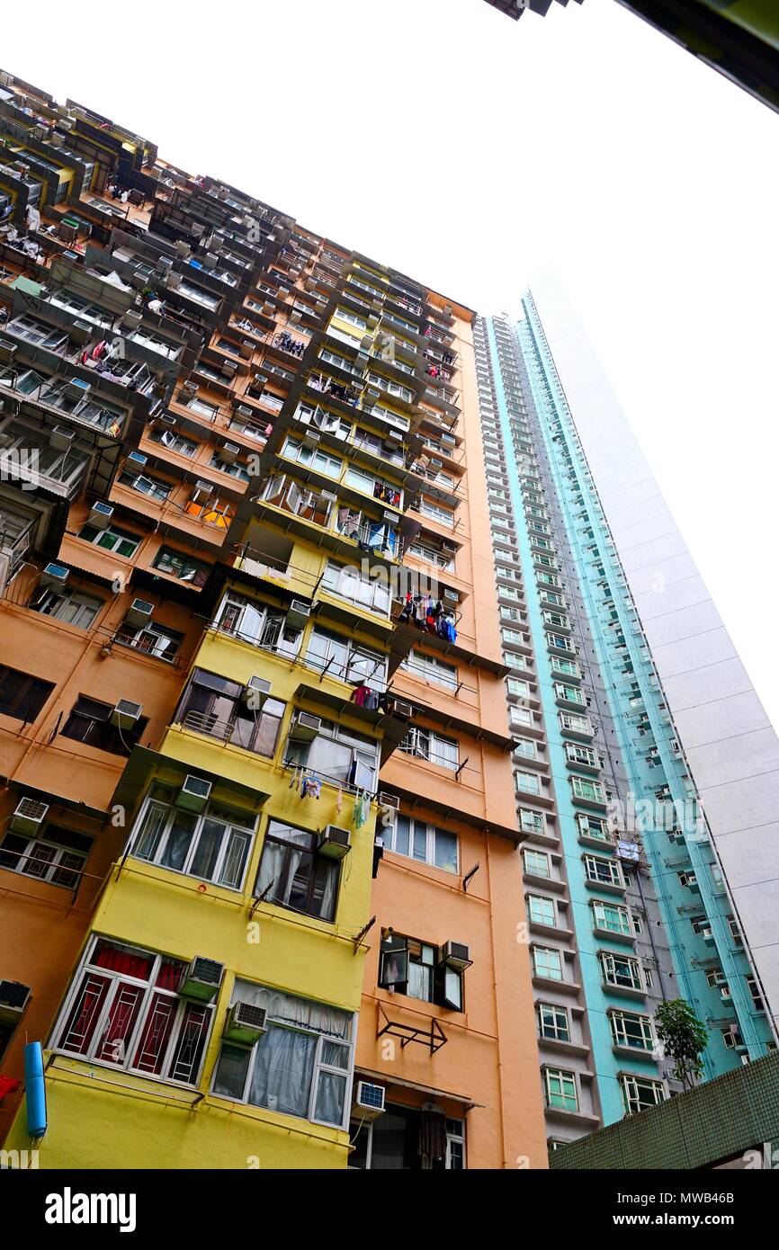 old public populated housing estates in Hong Kong Stock Photo Alamy
