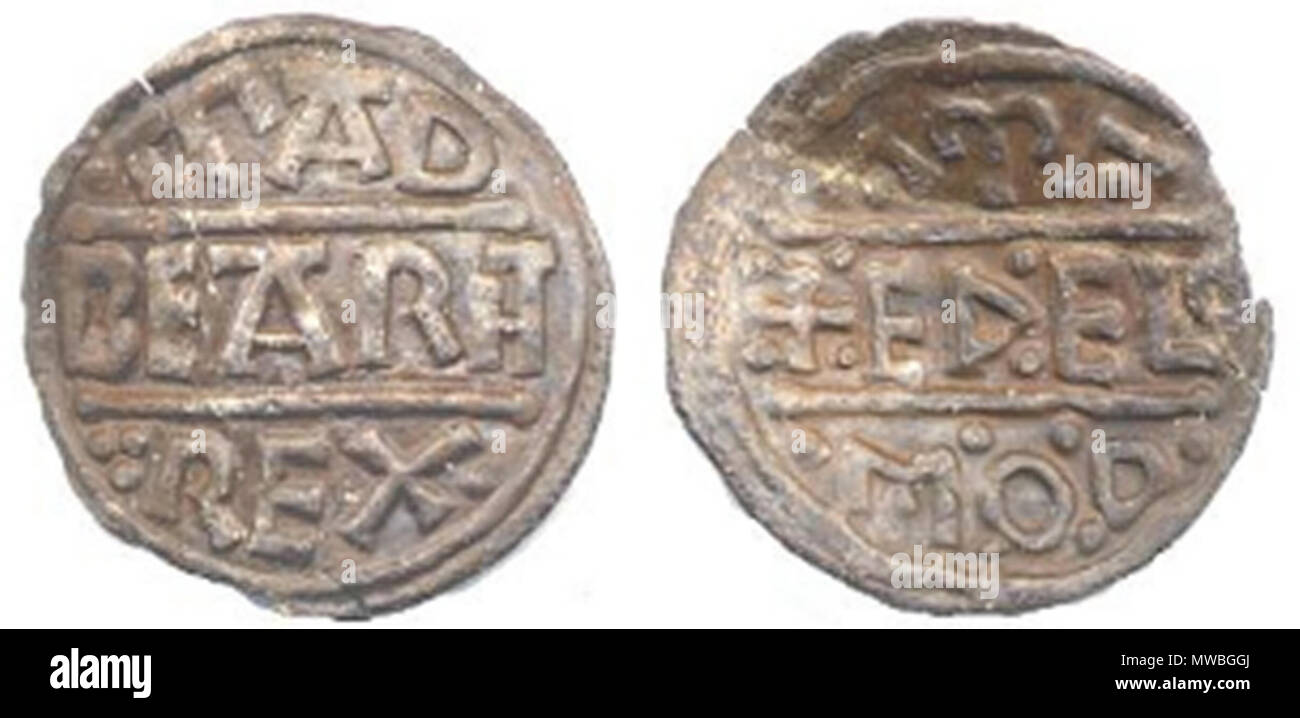 . English: Coin of Eadberht Praen, King of Kent in 796-798, minted in Canterbury by Æthelmod, EMC number 2006.0238 Deutsch: Münze von Eadberht Praen, König von Kent (796-798), geprägt in Canterbury von Æthelmod, EMC number 2006.0238 . 1 September 2011. Unknown 175 Eadberht Praen Coin of Kent Stock Photo