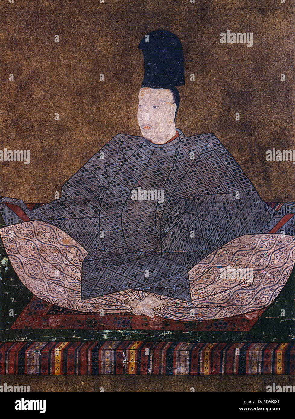 「天上御花御殿」　Ｓ6号(41×41cm)日本画 日本語: 伝後花園天皇像 English: Portrait said to be of the Emperor