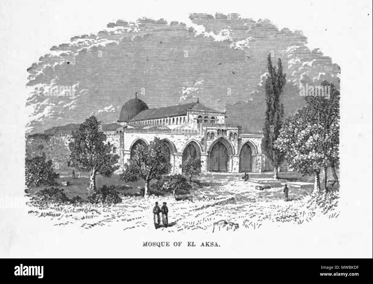 . English: el aksa jerusalem 1887. Al-Aqsa Mosque.  . 1887. Frank S De Hass, 181 El aksa 1887 Stock Photo