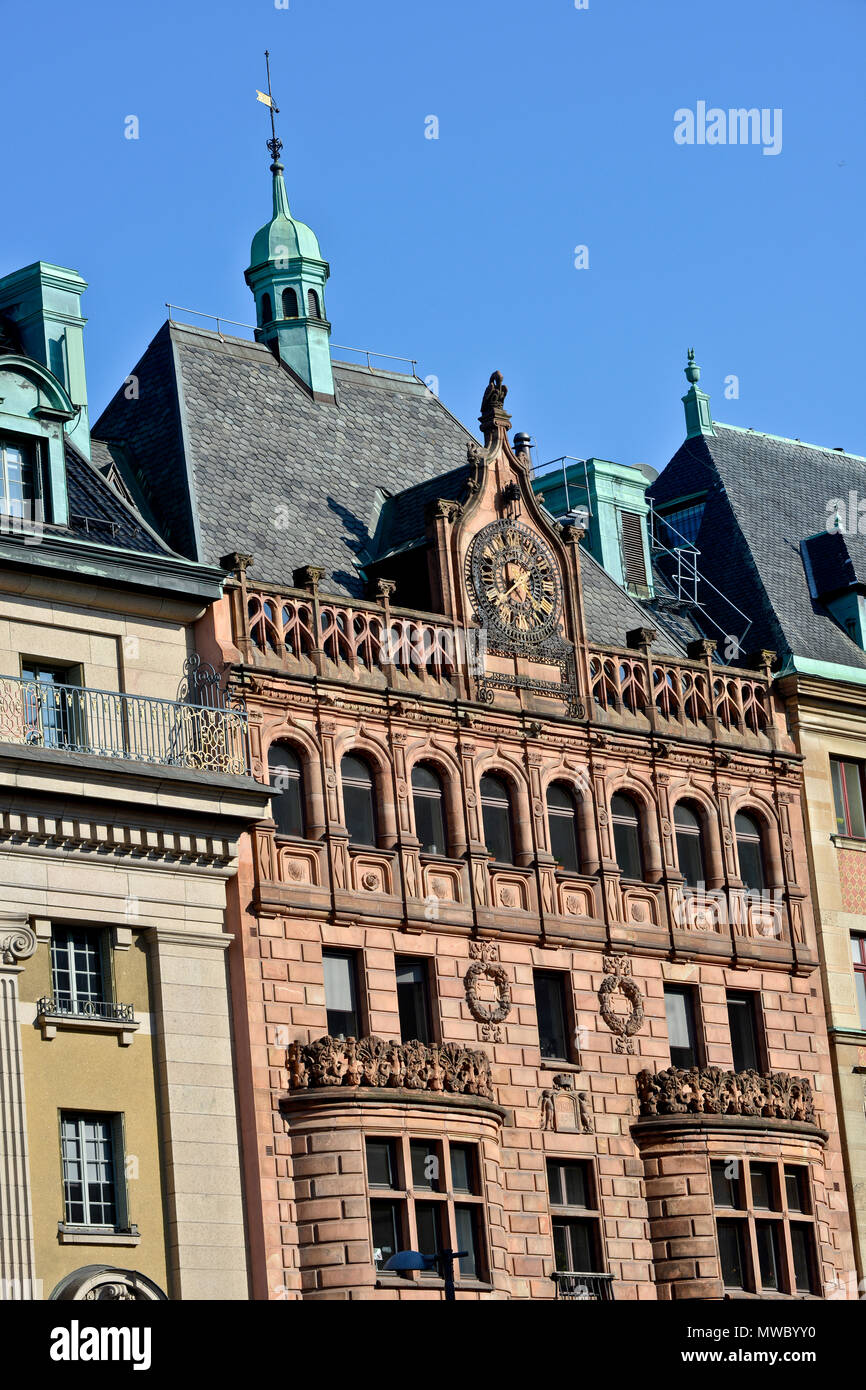 Facade of a builging in Stockholm city center, Sweden Stock Photo