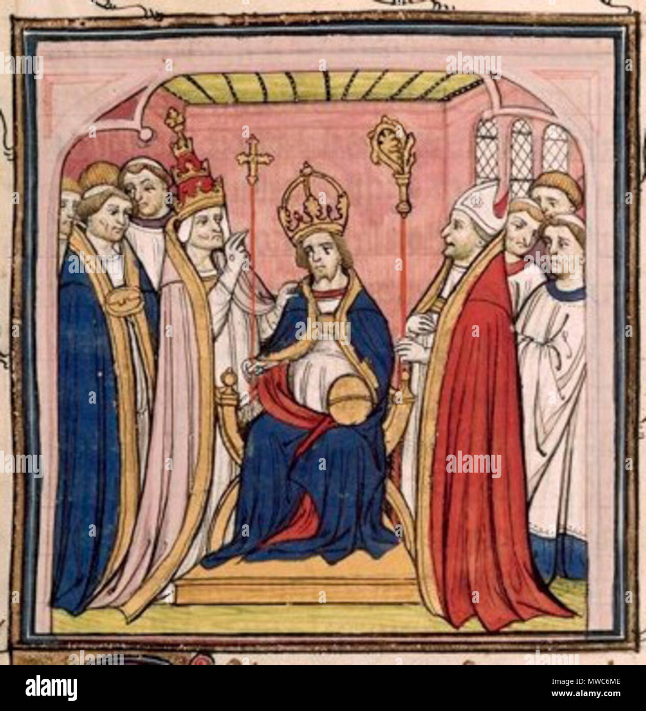 . English: Henry of Luxembourg being crowned Emperor . 14th century. Unknown 273 Henry Lux Stock Photo