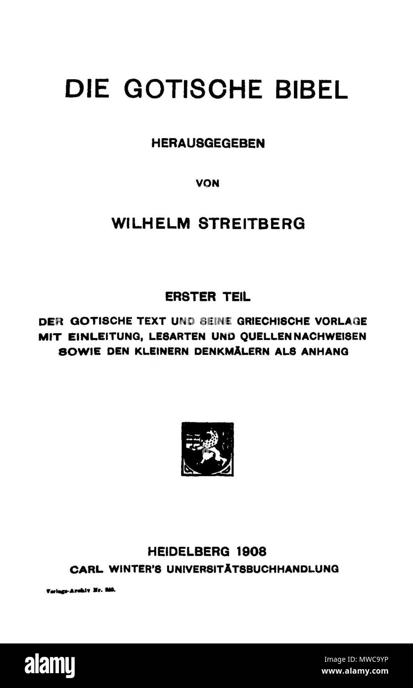 Translation of bible into gothic language hi-res stock photography