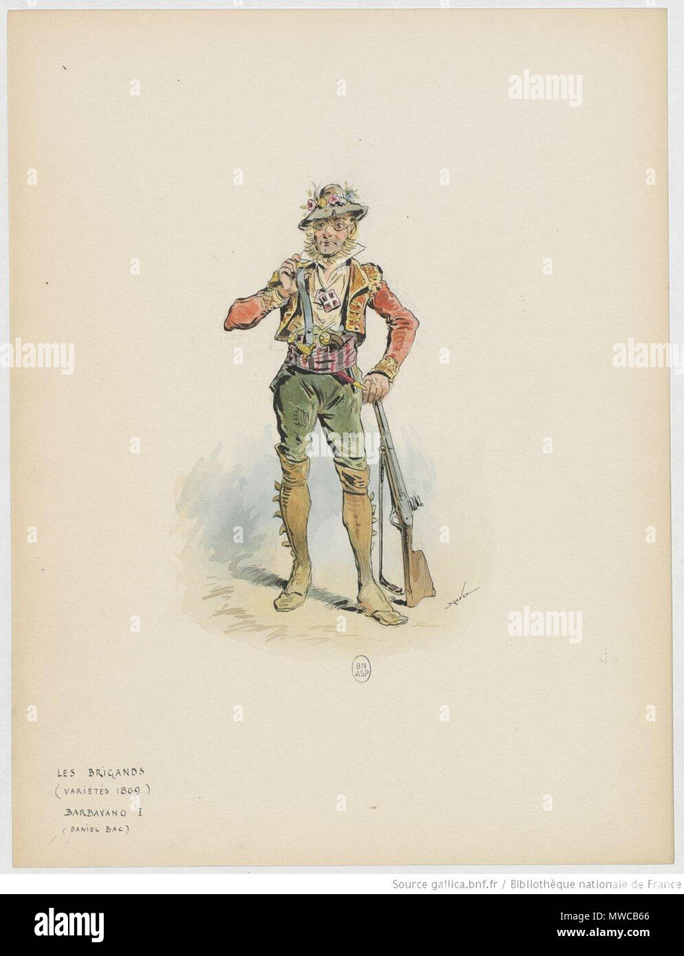 Fran ais Les Brigands costume de Barbavano . 1869. Draner 1833