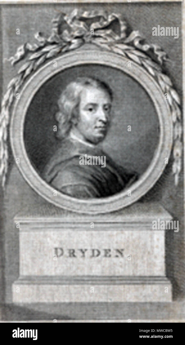 . English: Engraving of John Dryden (1631-1700)thus in public domain by virtue of age . This file is lacking author information. 171 Dryden3 Stock Photo