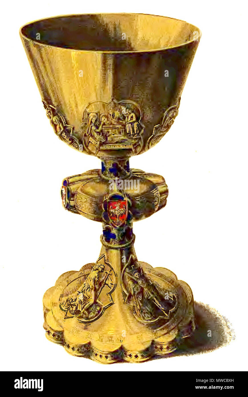 . Stopnica chalice f XIV century founded by Casimir III of Poland . 19th century. Maksymilian Fajans 172 Dtopnica chalice Stock Photo