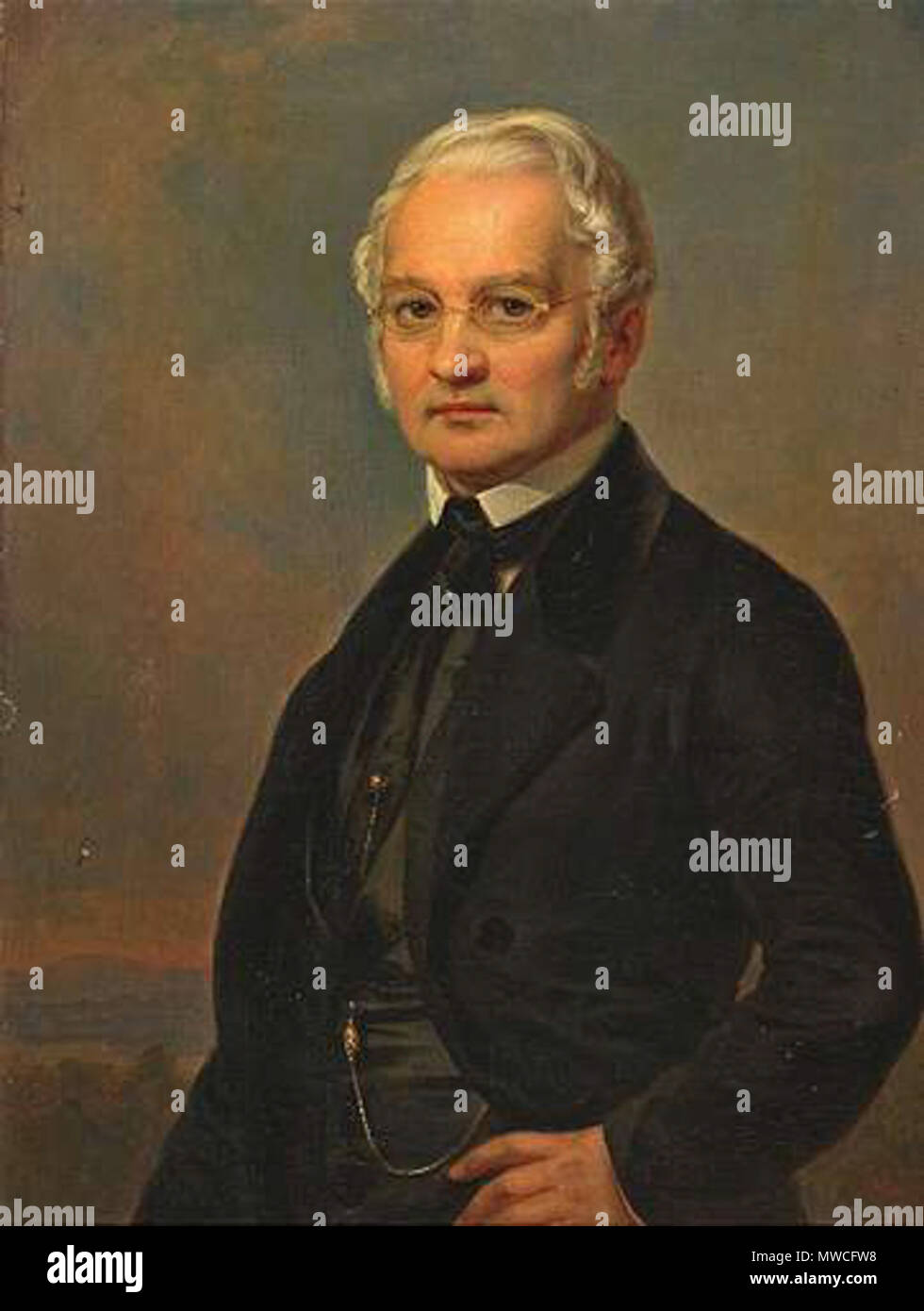 . Deutsch: Anonym: Portrait Georg Ludwig de:August Emmerling (1797-1867). Öl/Leinwand, 47 x 36 cm, 1848/49 Mitglied des Vorparlaments und der Frankfurter Nationalversammlung, 1851-1867 Generalstaatsprokurator des Oberappelations- und Kassationsgerichtes in Darmstadt. . anonymus 186 Georg Ludwig August Emmerling Stock Photo