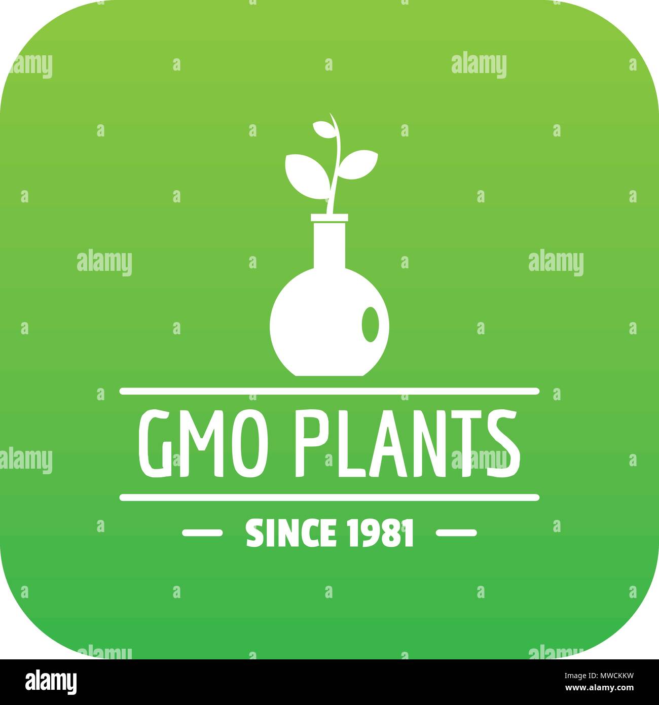 Gmo plant icon green vector Stock Vector Image & Art - Alamy