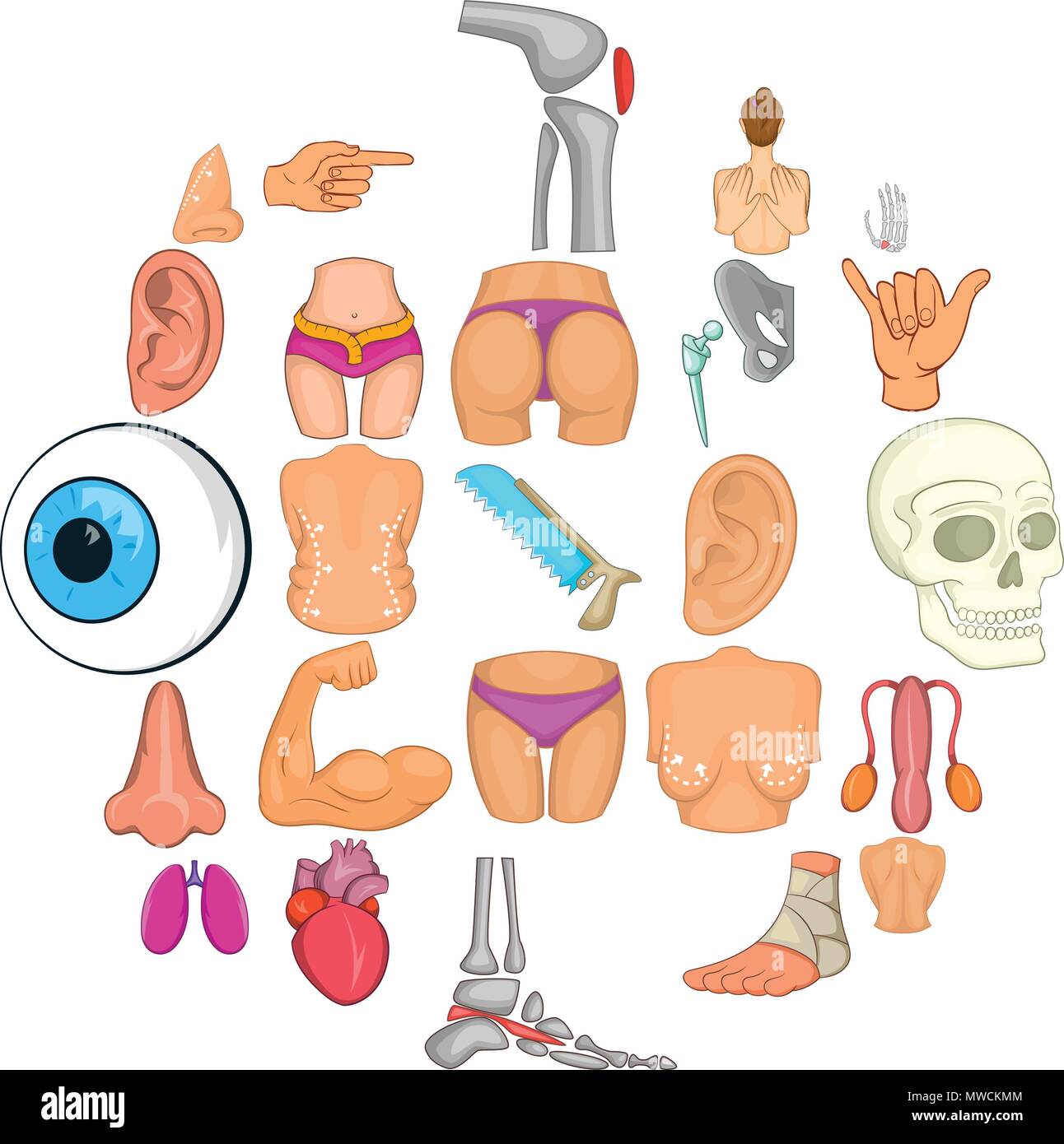 Human body icons set, cartoon style Stock Vector Image & Art - Alamy