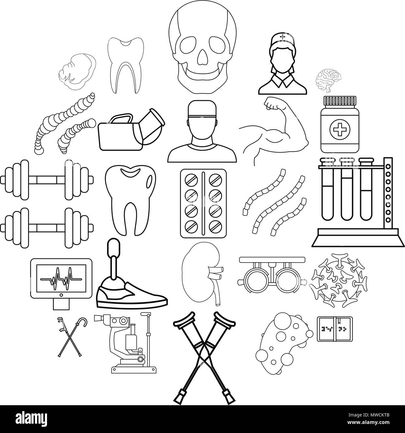 Cure icons set, outline style Stock Vector Image & Art - Alamy