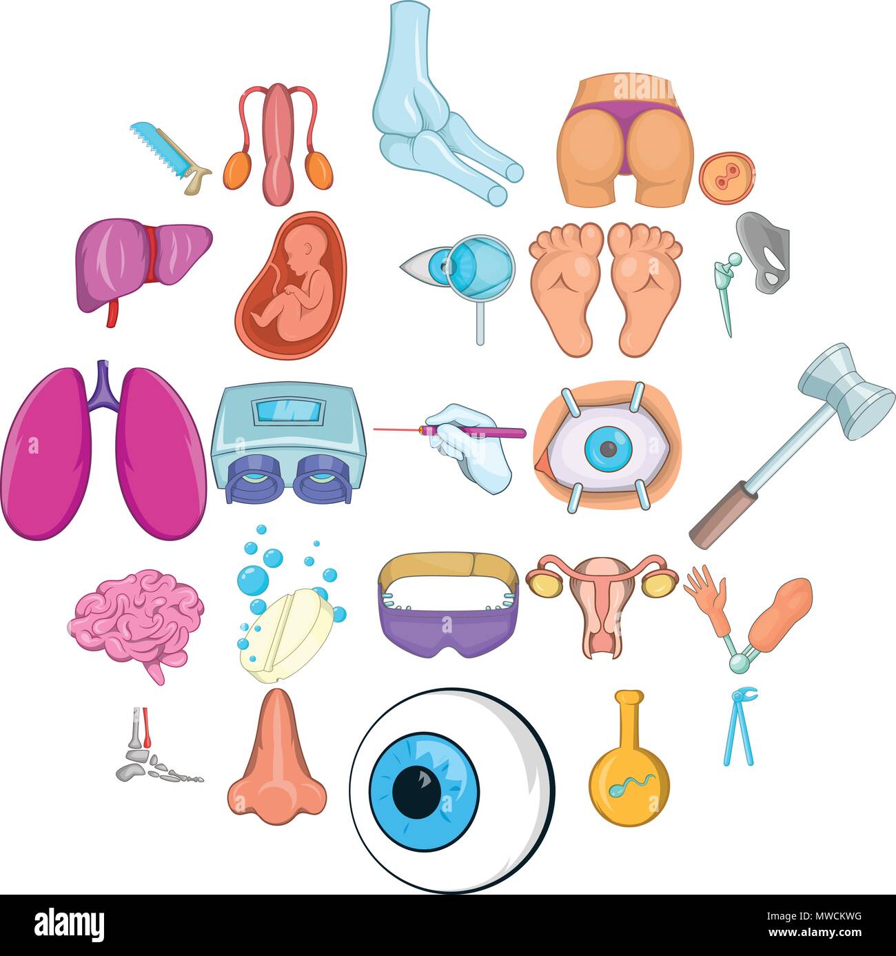 Gynecologist icons set, cartoon style Stock Vector Image & Art - Alamy