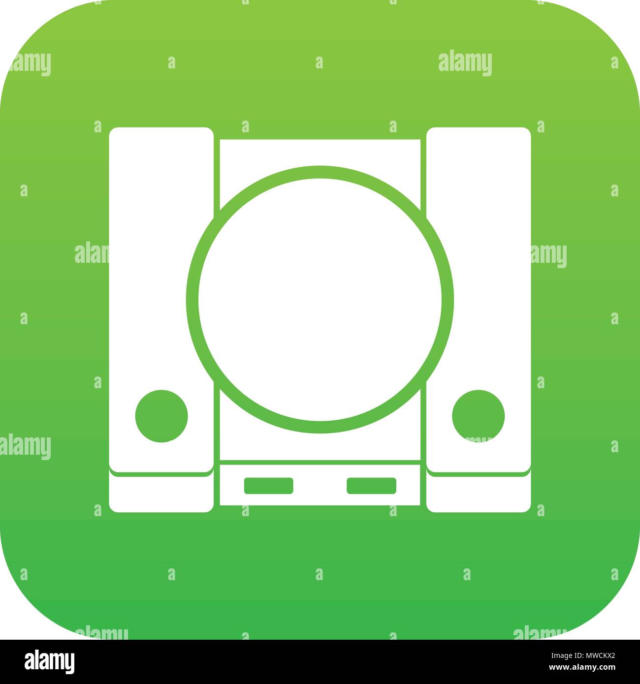 PlayStation icon digital green Stock Vector