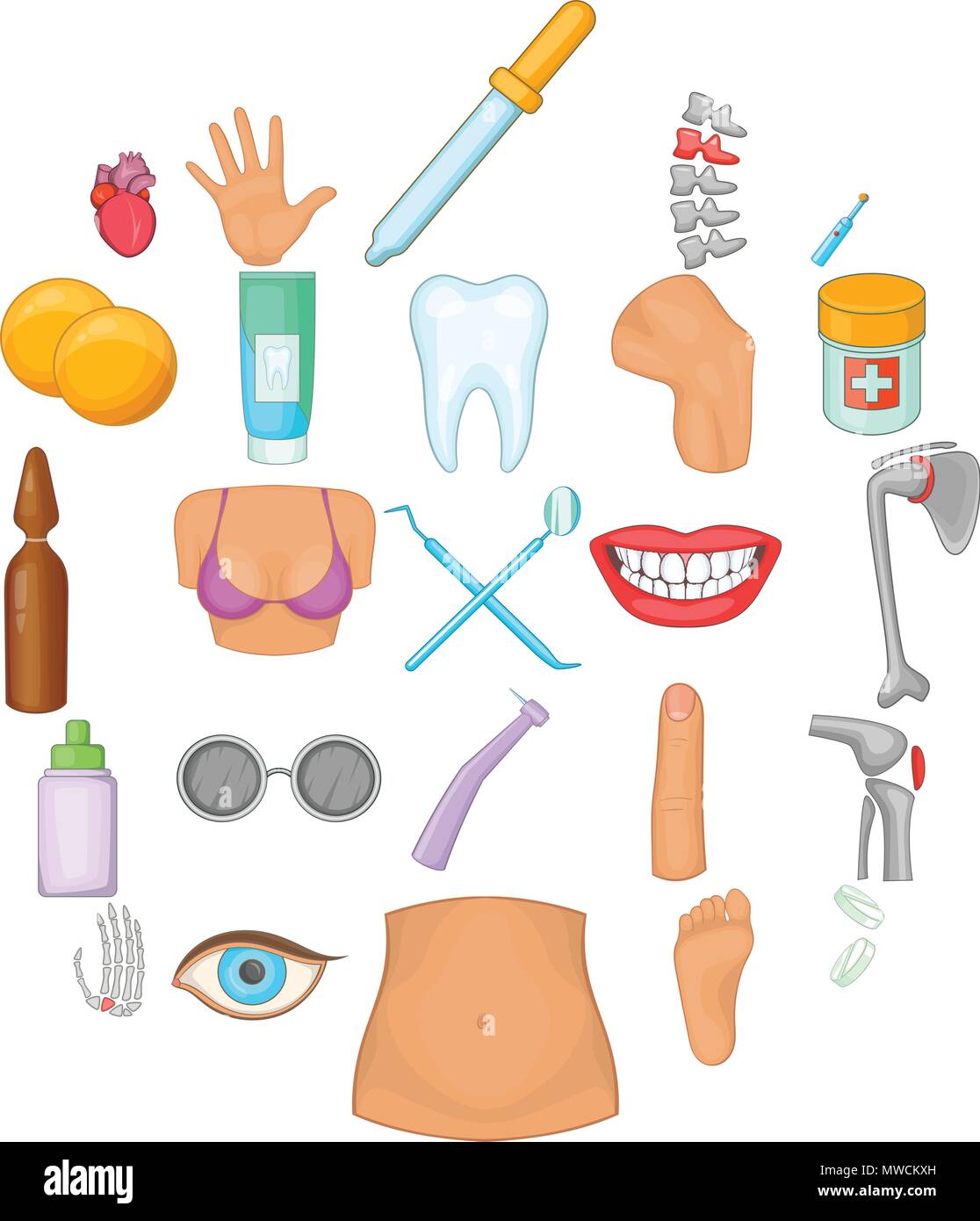 Human health icons set, cartoon style Stock Vector Image & Art - Alamy