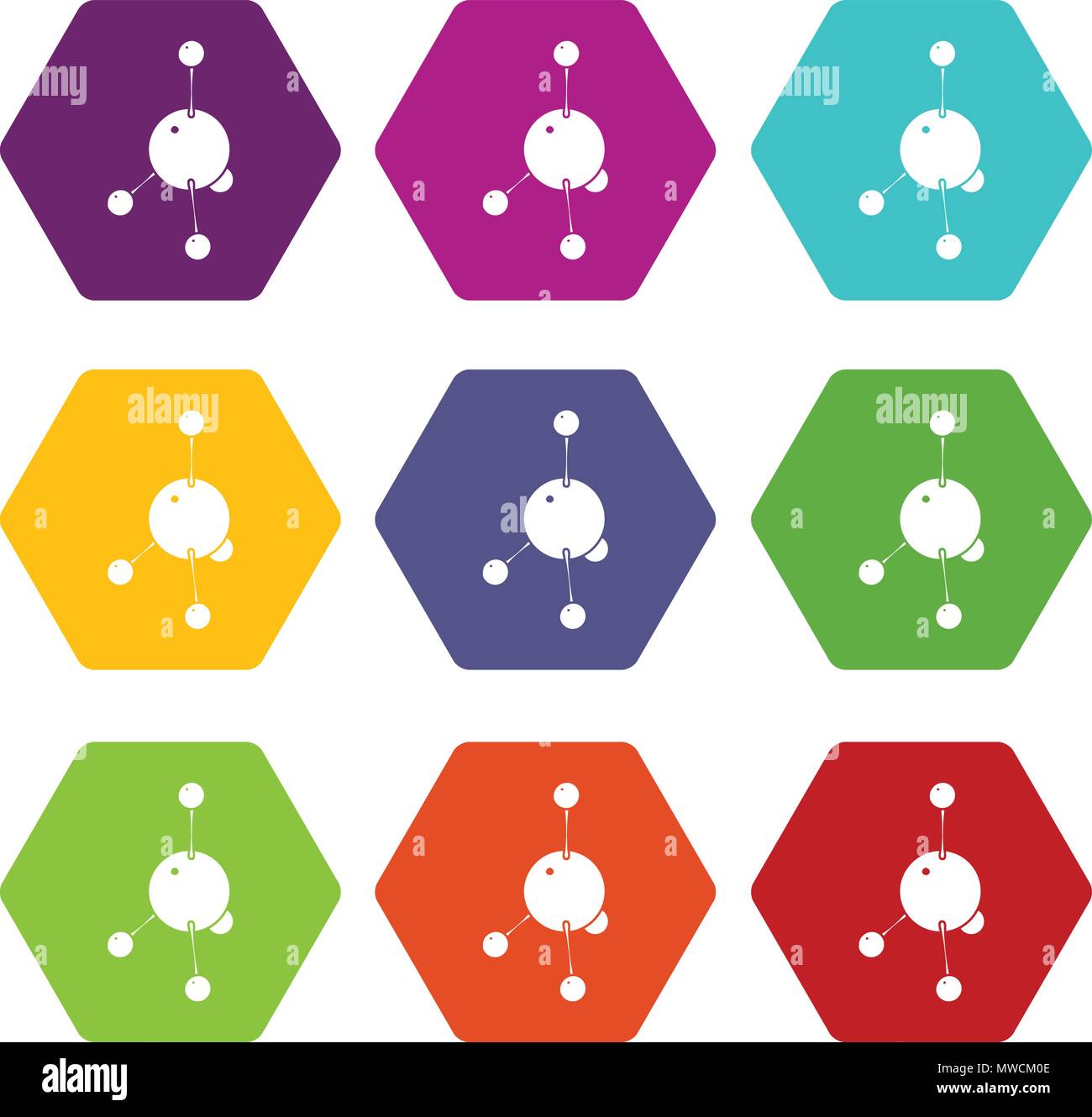 Acetone icons set 9 vector Stock Vector