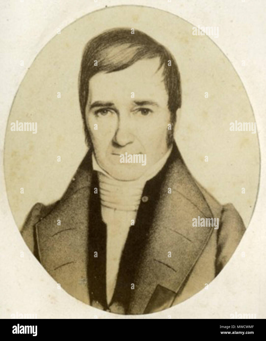 . Español: Reproducción fotográfica de un retrato pictórico de medio busto del jurisconsulto y diplomático argentino que se desempenó durante 17 años como ministro del gobierno de Juan Manuel de Rosas. 1865. Unknown 204 Felipe Arana Stock Photo