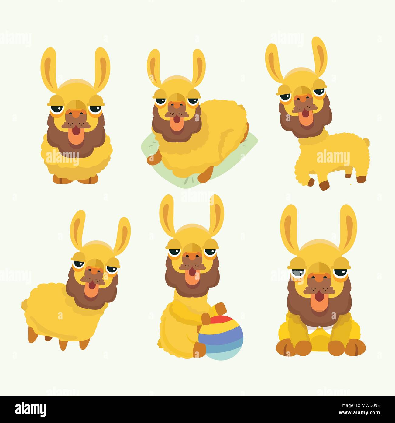 Vector set with cute alpacas Stock Vector Image & Art - Alamy
