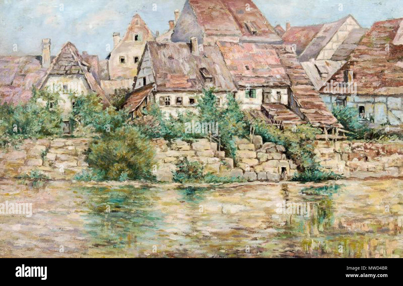 . 'Besigheim am Neckar', wohl 1890er Jahre, Öl auf Leinwand. 37 x 56 cm . circa 1890s. Gustav Adolf Thamm 258 Gustav Adolf Thamm Besigheim Stock Photo