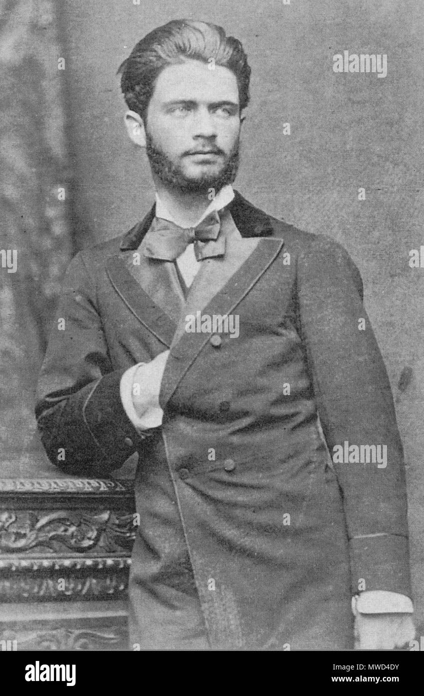 . Retrato del poeta Domingo Rivero en Londres, hacia 1873. circa 1873. Mayall Photo, London & Brighton 166 Domingo Rivero Stock Photo