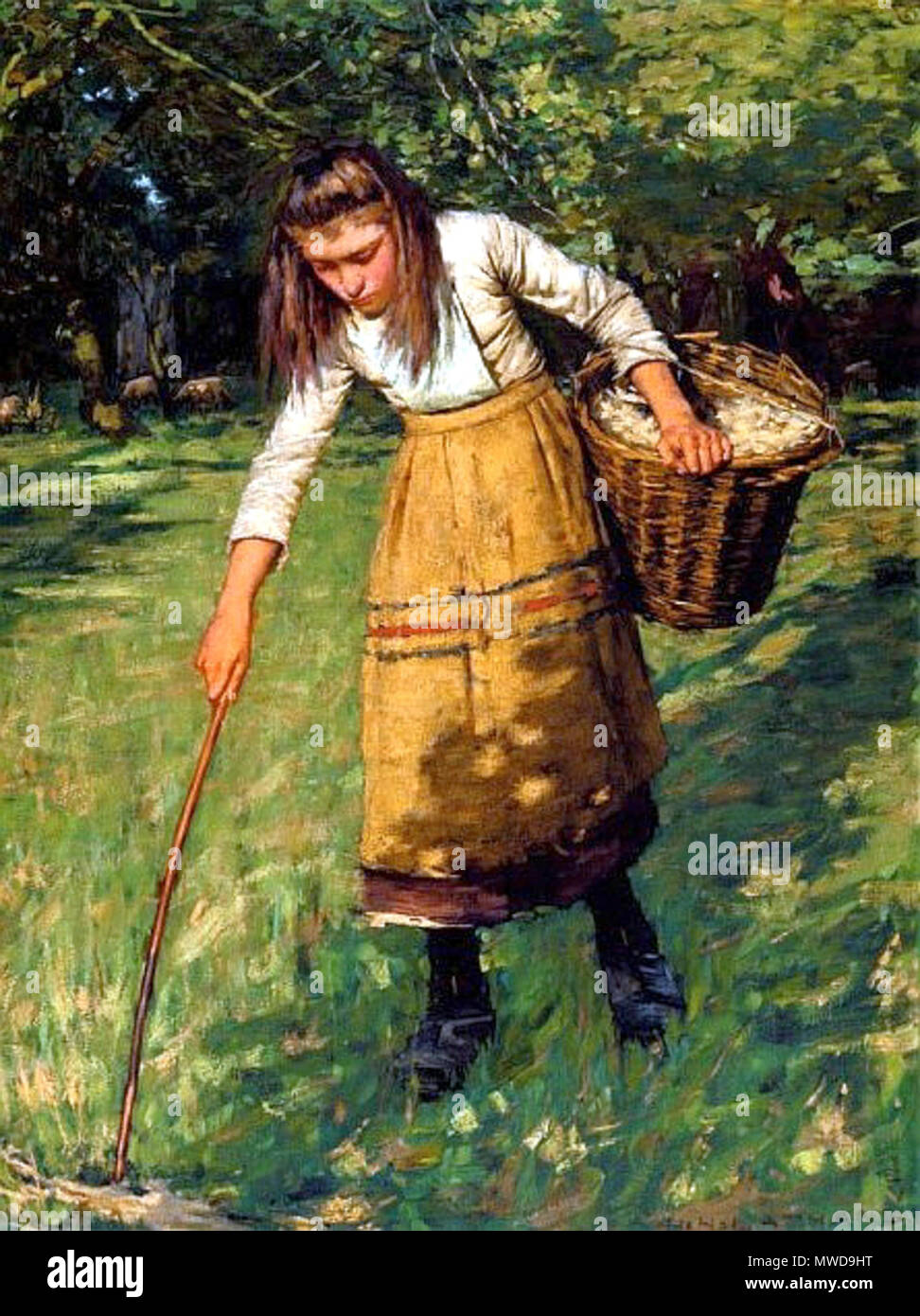 . Gathering Wool . Unknown date.    Henry Herbert La Thangue  (1859–1929)     Alternative names Henry Herbert LaThangue; Henry La Thangue; Henry Herbert la Thangue; Henry Herbert Lathangue; La Thangue  Description English painter Realist painter and associated with the Newlyn School  Date of birth/death 19 September 1859 21 December 1929  Location of birth/death London London  Work location Bretagne, London, Category:Norfolk  Authority control  : Q1606851 VIAF: 25469415 ISNI: 0000 0000 6681 1384 ULAN: 500004645 LCCN: n89654016 WGA: LA THANGUE, Henry Herbert WorldCat 273 Henry Herbert La Thangu Stock Photo