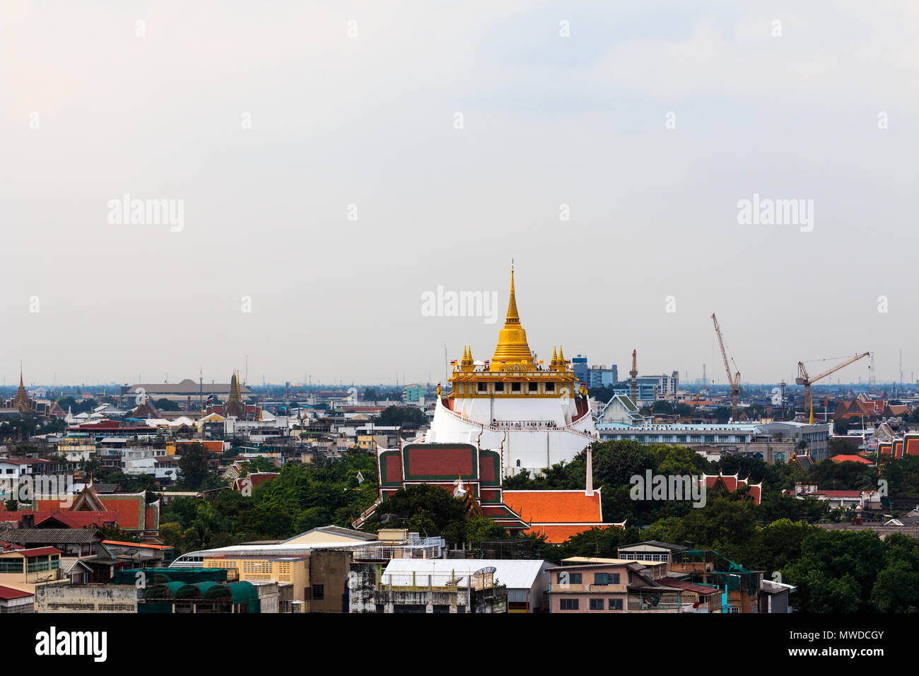 BANGKOK, THAILAND – November 14: The golden mount (Wat Sraket Rajavaravihara) on November 14, 2014, Bangkok, Thailand. Stock Photo