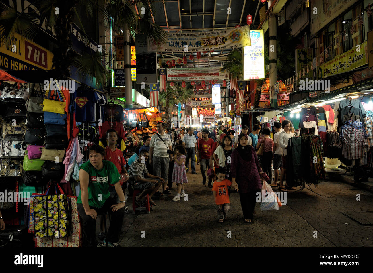 Chinatown night market (Petaling Street) in Kuala Lumpur, Malaysia Stock Photo