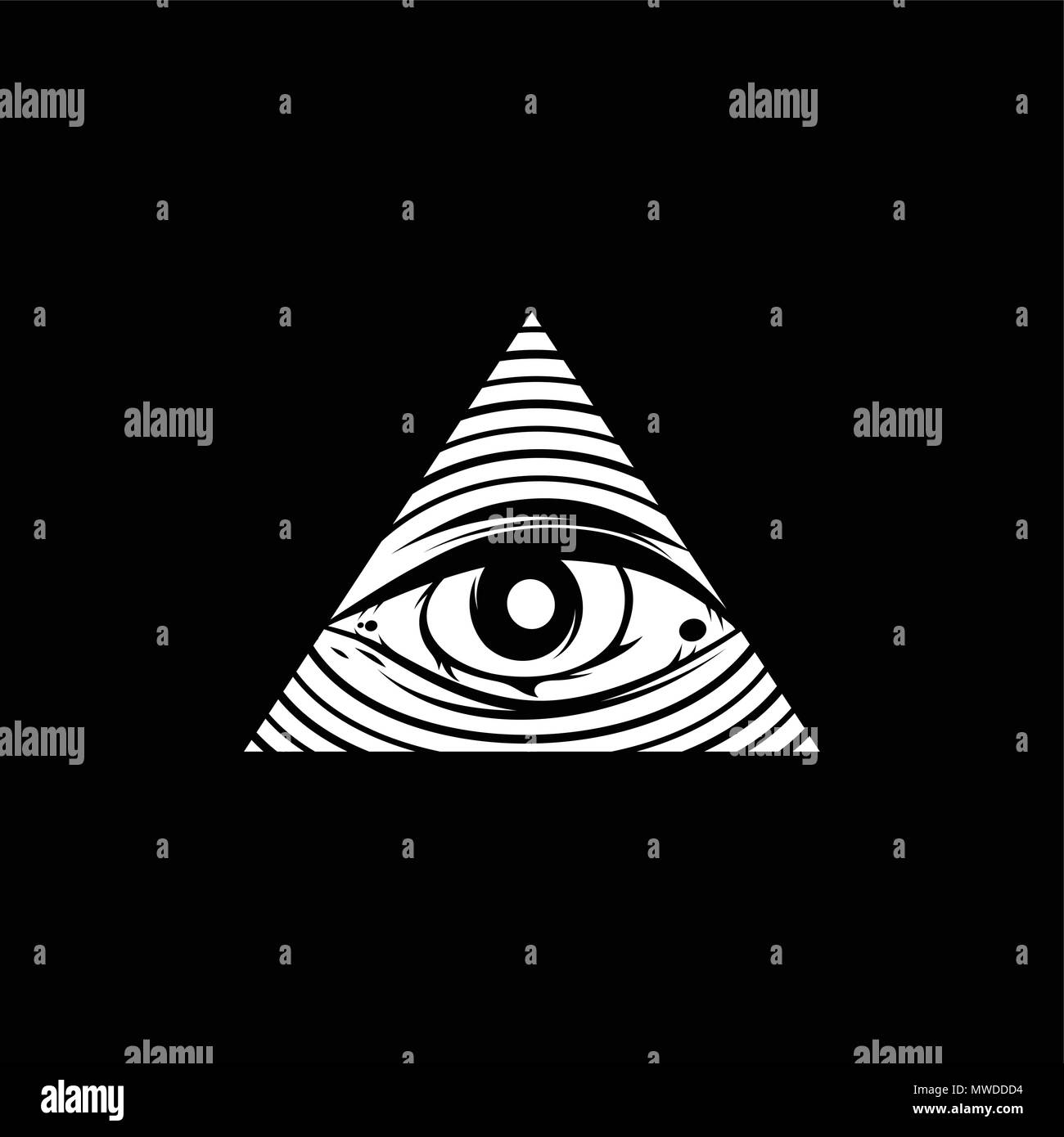 all seeing eye theme logo template vector art Stock Vector