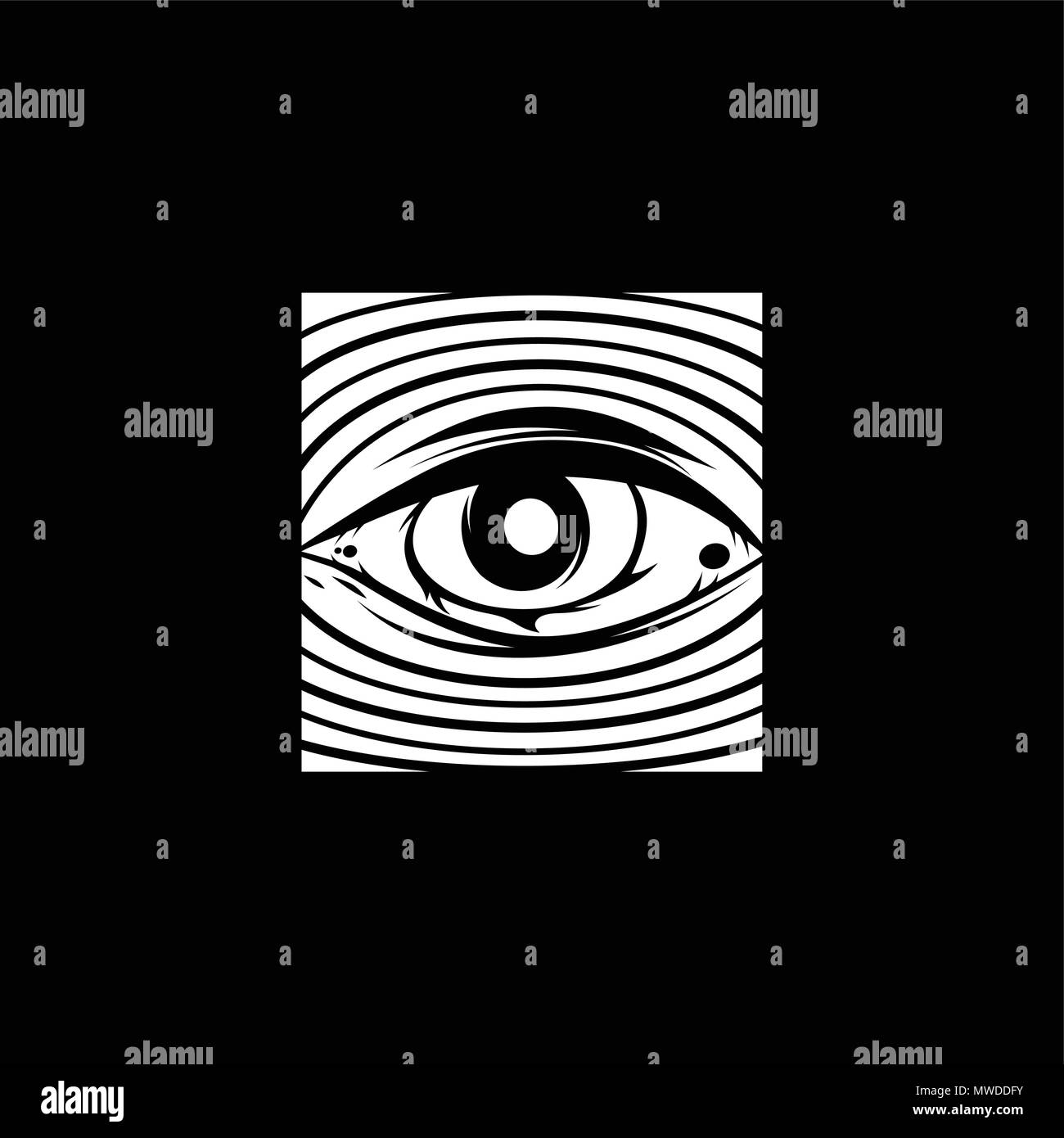 all seeing eye theme logo template vector art Stock Vector